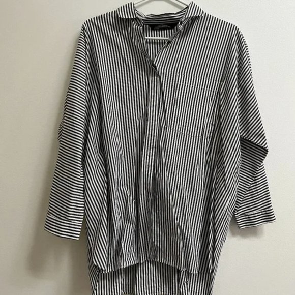 Zara Striped Shirt with Bandana Tie M - Picture 1 of 7